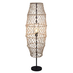 Lampadaire rustique marron, Liduina, avec interrupteur