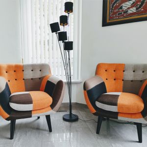 Lampadaire moderne noir, Koge, avec interrupteur