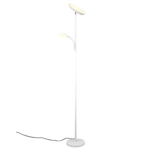 Lampadaire moderne blanc, Shahid, 17W, blanc chaud à froid réglable LED, avec variateur tactile