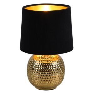 Lampe de table en céramique dorée, Jorre, avec interrupteur