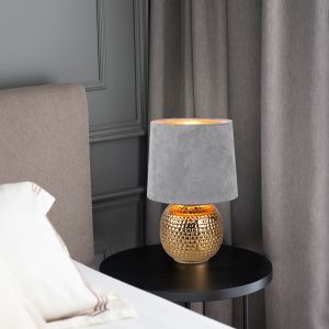 Lampe de table en céramique dorée, Jorre, avec interrupteur