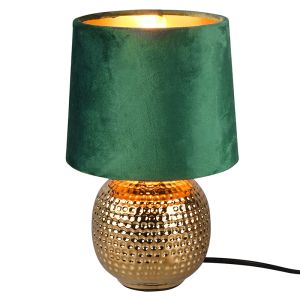 Lampe de table en céramique dorée, Jorre, avec interrupteur