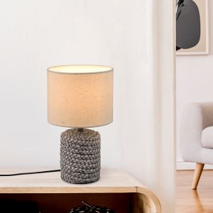 Lampe de table en céramique marronne, Boban, avec interrupteur
