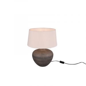 Lampe de table en céramique marronne, Ulo, avec interrupteur