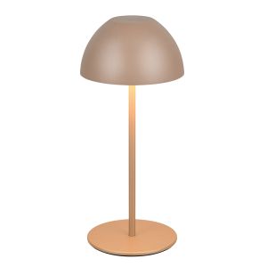 Lampe de table rechargeable en plastique marronne, Mikhail, 2W, 3000K LED, IP44, avec variateur tactile