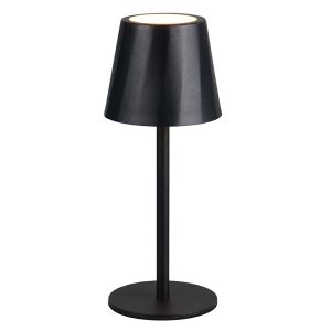 Lampe de table rechargeable en métal noire, Priya, 1,6W, blanc chaud à froid réglable LED, gradable en 3 étapes