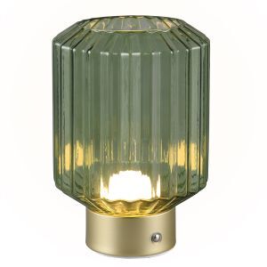 Lampe de table rechargeable rétro laiton, Tamer, 2W, 3000K LED, avec variateur tactile