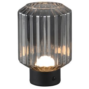 Lampe de table rechargeable rétro noire, Tamer, 2W, 3000K LED, avec variateur tactile