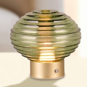 Lampe de table rechargeable rétro laiton, Walid, 2W, 3000K LED, avec variateur tactile