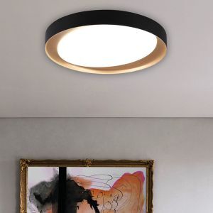 Lampe plafond moderne noire, Joas, 24W, blanc chaud à froid réglable LED, avec télécommande