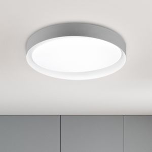 Lampe plafond moderne grise, Joas, 24W, blanc chaud à froid réglable LED, avec télécommande