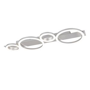 Plafonnier design chromé, Ishaan, 26,5W, 4000K LED