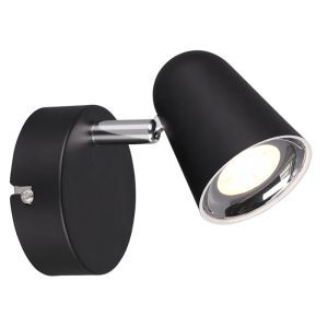 Spot mural moderne noir, Taj, 3W, 3000K LED