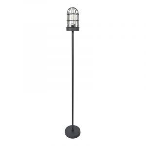 Lampadaire noir industriel, Nova, avec interrupteur