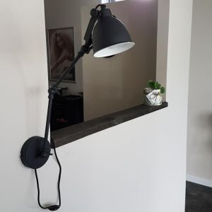 Applique murale noire industrielle, Ferdy