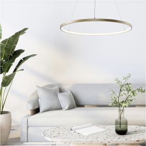 Suspension dorée design, Kubra, 28W, blanc chaud à froid réglable LED