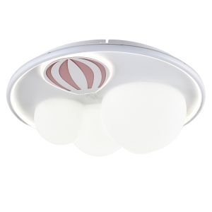 Plafonnier pour enfants rose en métal, Balloon, 42W, 3000K LED, gradable en 3 étapes