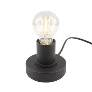 Lampe de table sans abat-jour noire en aluminium, Rika