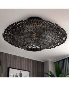 Lampe plafond en rotin noire, Cordoba