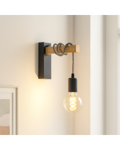 Applique murale noire en bois, Rena