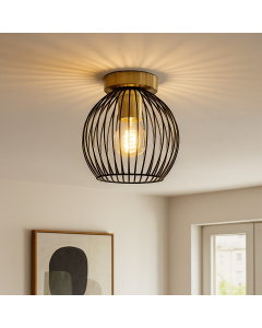 Lampe plafond dorée industrielle, Wiro