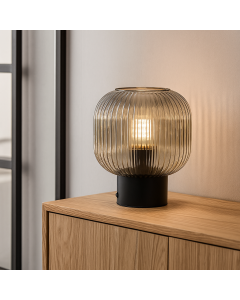 Lampe de table grise rétro, Charlois, avec interrupteur