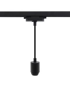 Spot de système de rail monophasé noir en plastique,