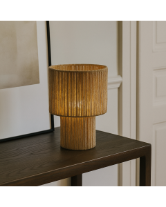 Lampe de table marronne rustique, Sanny, avec interrupteur