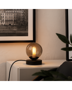 Lampe de table grise design, Stacy, avec interrupteur