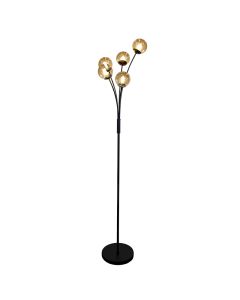 Lampadaire ambre design, Stacy, avec interrupteur