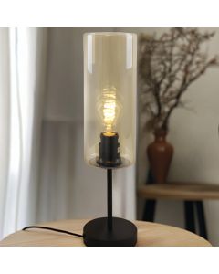 Lampe de table ambre moderne, Gaya, avec interrupteur