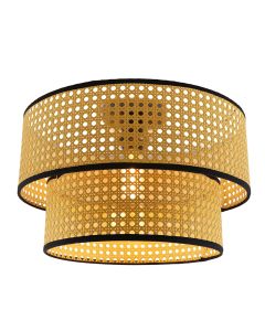 Plafonnier en rotin marron, Kirsten