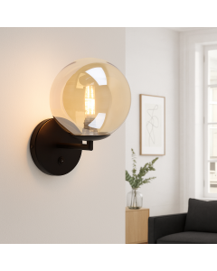 Applique murale ambre design, Remo, avec interrupteur