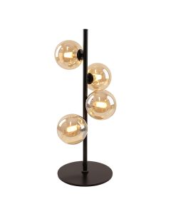 Lampe de table ambre design, Remo, avec interrupteur