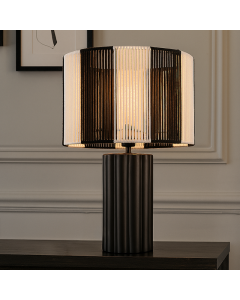 Lampe de table noire rustique, Juno, avec interrupteur