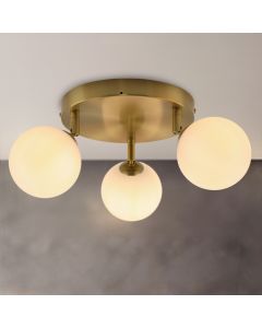 Plafonnier salle de bain blanc moderne, Amer, IP44