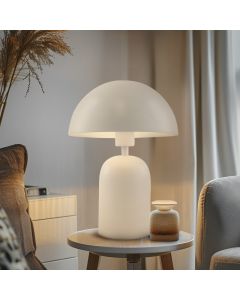 Lampe de table blanche moderne, Isha, avec interrupteur