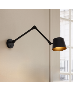 Applique murale noire moderne, Rinke, avec interrupteur