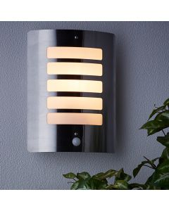 Applique extérieur avec détecteur de mouvement chromée en métal, Alea, IP44