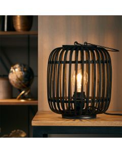 Lampe de table en bois noire, Brain