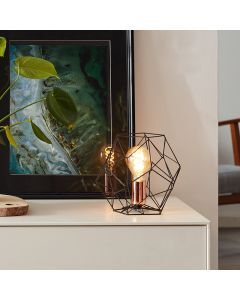 Lampe de table cuivre industrielle, Noelle, avec interrupteur