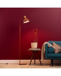 Lampadaire rouge rustique, Thalina, avec interrupteur
