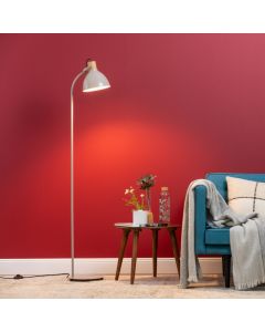 Lampadaire taupe rustique, Thalina, avec interrupteur