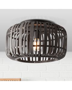 Lampe plafond en bois noire, Brain