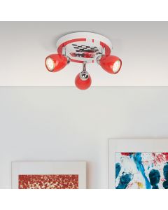 Spot plafond pour enfants rouge en métal, Vidal