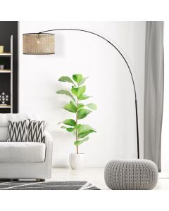 Lampadaire beige rustique, Emmelie, avec interrupteur