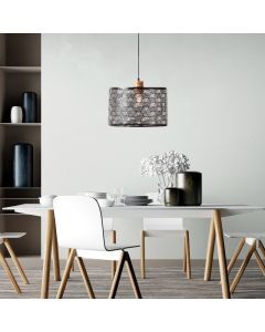 Suspension table à manger en bois noire, Sherona