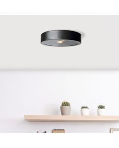 Lampe plafond noire industrielle, Sherman