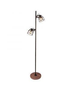 Lampadaire noir industriel, Calvin, avec interrupteur