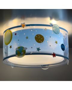 Plafonnier pour enfants en plastique bleu, Planets